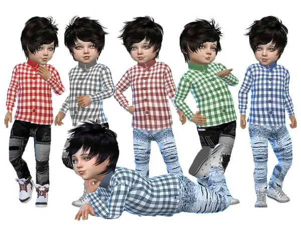 Alpha Long sleeve shirt for toddler boys - The Sims 4 Custom Content