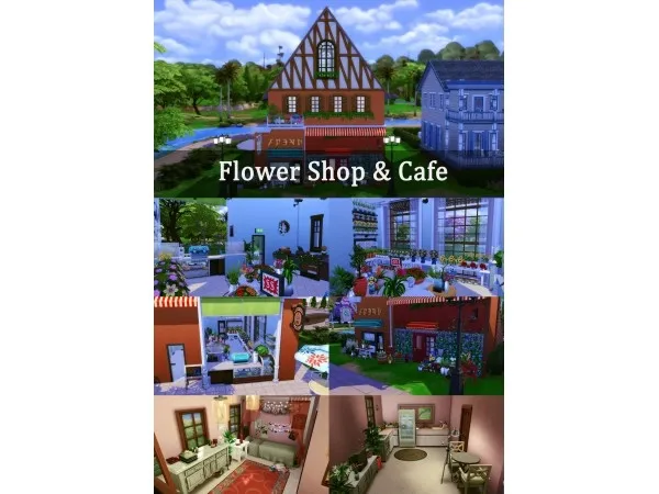 Maxis Match sleepyheadnova Flower Shop Cafe - The Sims 4 Custom Content