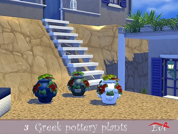 Greek pottery plant 3 - The Sims 4 Custom Content