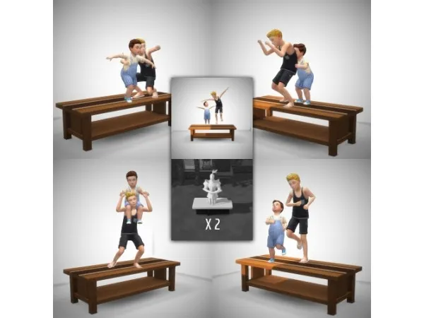 Alpha Kids Play on the Table Pose by iamsimmerb - The Sims 4 Custom Content
