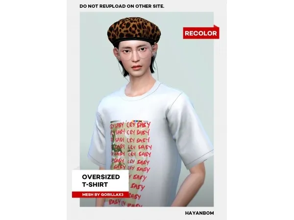 Maxis Match hayanbom OVERSIZED T SHIRT - The Sims 4 Custom Content