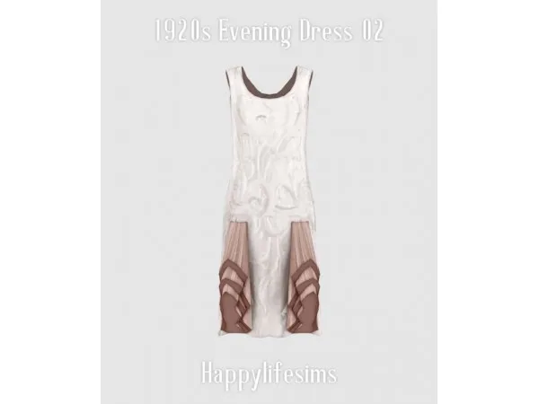Alpha [Lonelyboy] 1920s Evening Dress_02 - The Sims 4 Custom Content