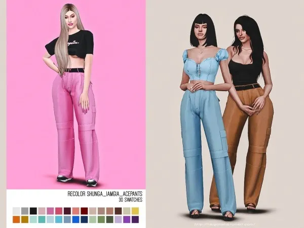 Mix [helgatisha] Recolor SHUNGA_I AM GIA_AcePants - The Sims 4 Custom Content