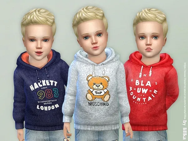 Alpha Hoodie for Toddler Boys P07 - The Sims 4 Custom Content