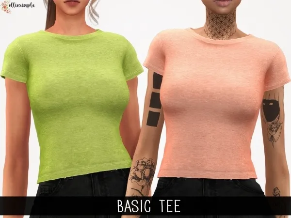 Alpha Elliesimple Basic Tee - The Sims 4 Custom Content