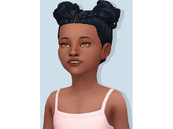 Maxis Match Jess Darcy Side Bangs Braids Mars Hair converted for kids sims by naevys - The Sims 4 Custom Content