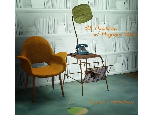 gardenbreeze 50s Floor Lamp with Magazine Rack - The Sims 3 Custom Content