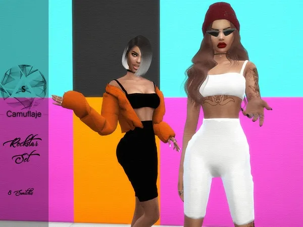 Alpha Rockstar Set Camuflaje - The Sims 4 Custom Content