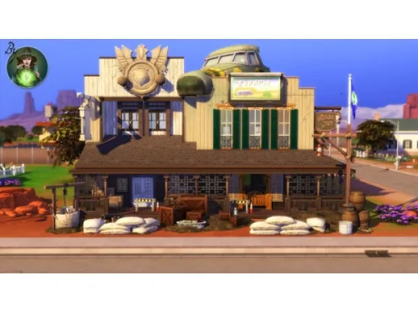 Maxis Match Military outpost (Bar) NoCC by simstopiaru - The Sims 4 Custom Content