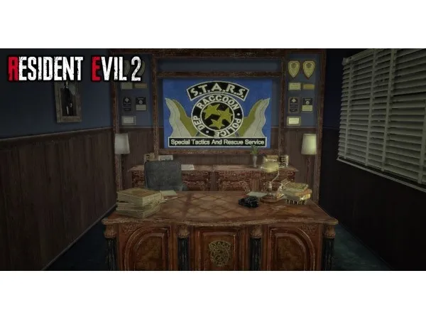 Alpha mimoto sims Resident Evil 2 Remake STARS Office - The Sims 4 Custom Content