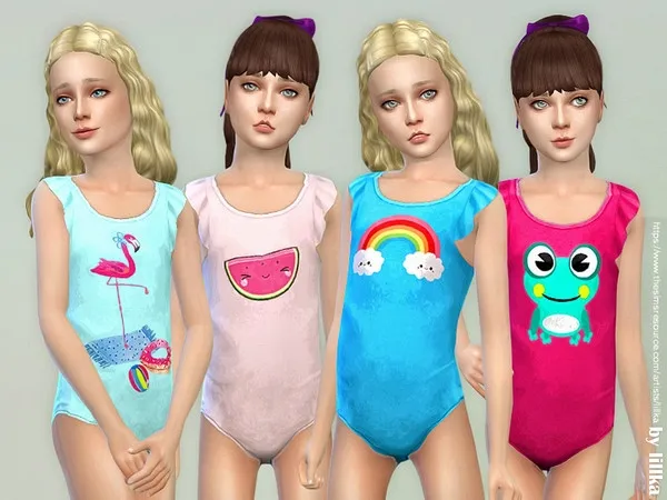 Alpha Swimsuit for Girls 02 - The Sims 4 Custom Content