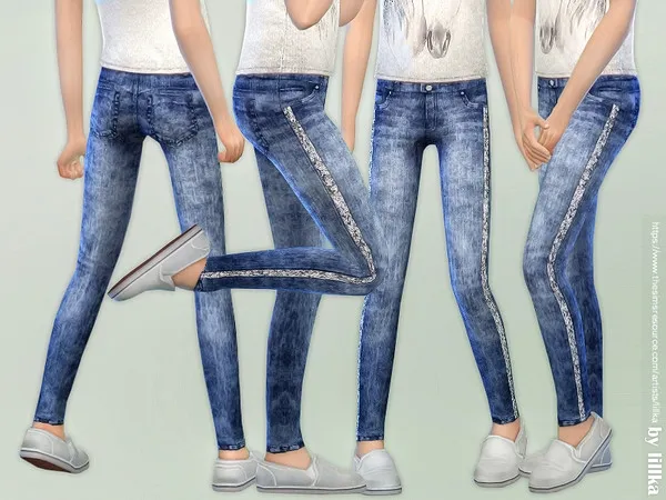 Alpha Skinny Jeans with Sequins - The Sims 4 Custom Content