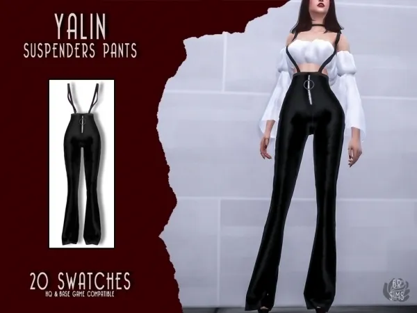 Alpha [BR]Yalin Suspenders Pants - The Sims 4 Custom Content