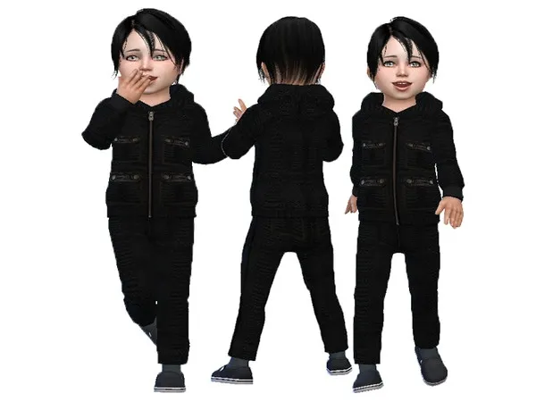 Alpha T55 Leather set for toddler boys - The Sims 4 Custom Content