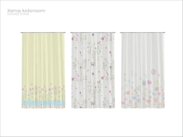 [Xenia kidsroom] curtain medium - The Sims 4 Custom Content