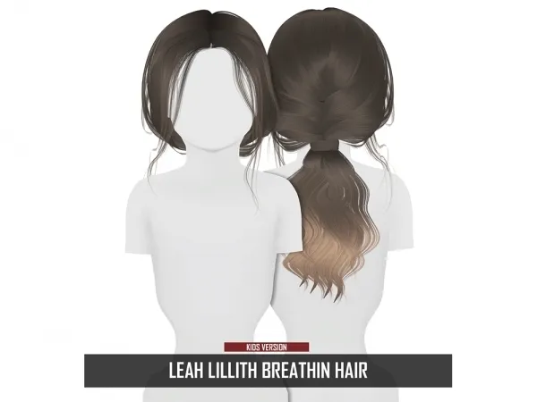 Alpha LEAH LILLITH BREATHIN HAIR KIDS by redheadsims - The Sims 4 Custom Content