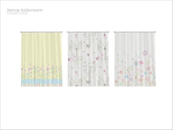 [Xenia kidsroom] curtain short - The Sims 4 Custom Content