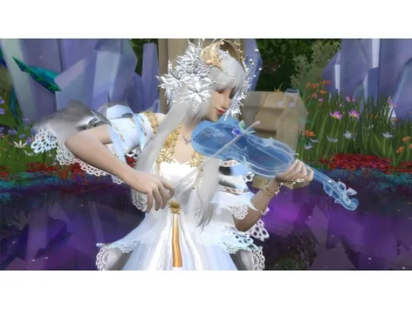 Alpha tobagexutty1 Crystal Violin - The Sims 4 Custom Content