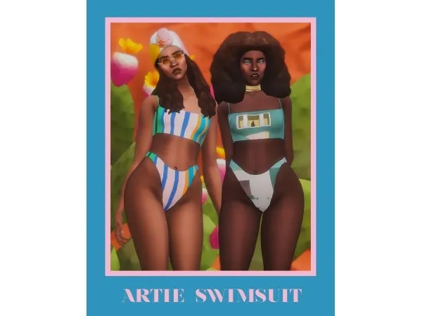 Maxis Match Artie Swimsuit TipTopTab - The Sims 4 Custom Content