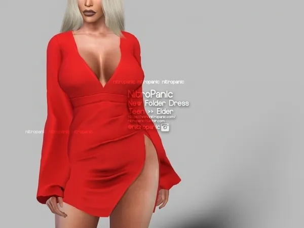 Alpha New Folder Dress - The Sims 4 Custom Content
