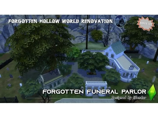 Maxis Match Forgotten Hollow renew 7 Forgotten funeral parlor Bonus lot by iSandor - The Sims 4 Custom Content