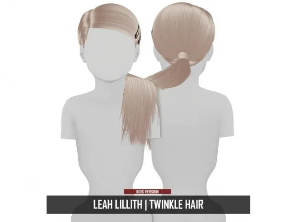 Alpha LEAH LILLITH TWINKLE HAIR KIDS VERSION by redheadsims - The Sims 4 Custom Content
