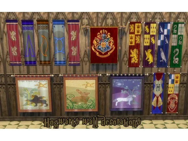 Alpha Hogwarts Wall Decorations by JH by huso1995 - The Sims 4 Custom Content