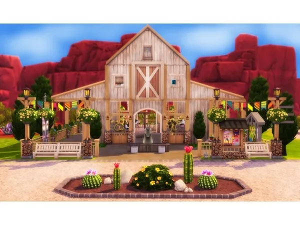 Maxis Match simstopiaru Veterinary Clinic Old Stables (NoCC) - The Sims 4 Custom Content
