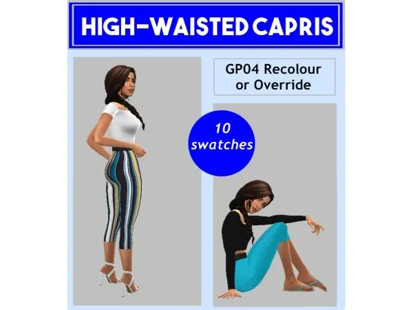 Alpha sims4sue GP04 HIGH WAISTED CAPRIS - The Sims 4 Custom Content