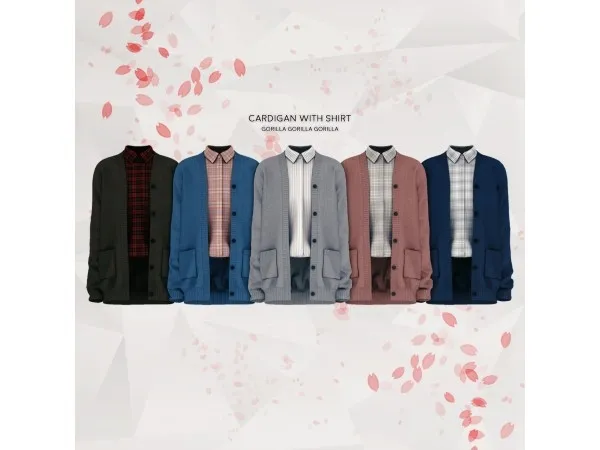 Alpha Cardigan with Shirt by gorillax3 - The Sims 4 Custom Content