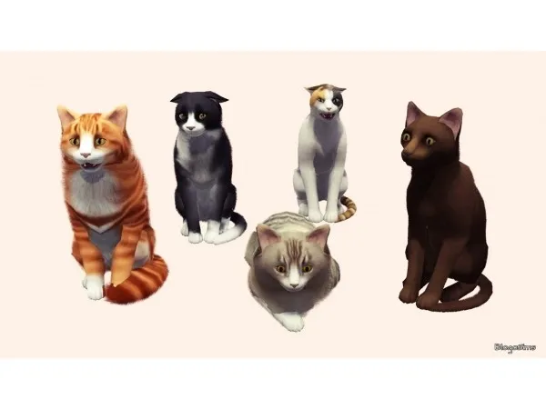 alexs3cc Cat Poses I and II by Sonia Newak - The Sims 3 Custom Content