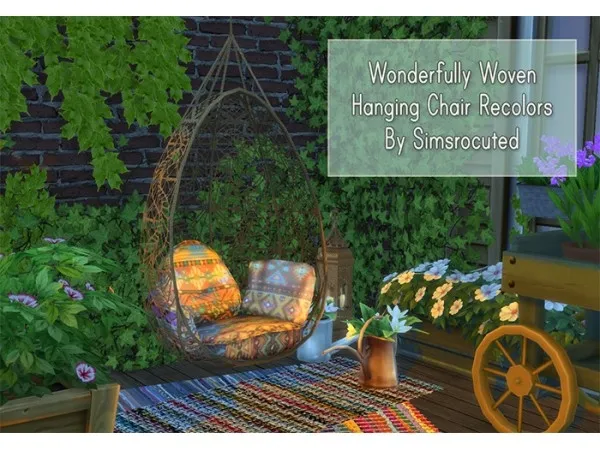 Maxis Match [scuted] Wonderfully Woven Hanging Chair Recolors - The Sims 4 Custom Content