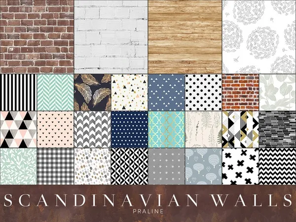 Alpha Scandinavian Walls by thesimsresource - The Sims 4 Custom Content