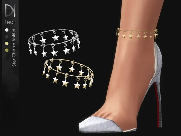 Alpha Star Charm Anklet [Right] - The Sims 4 Custom Content