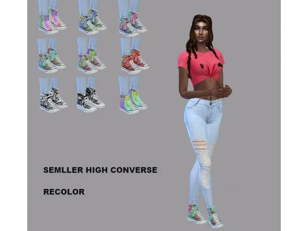 Alpha SEMLLER HIGH CONVERSE Recolor by teenageeaglerunner2 - The Sims 4 Custom Content