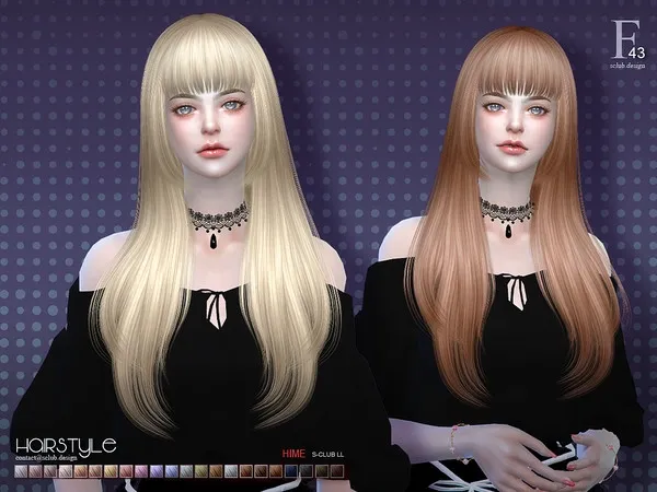 Alpha sclub hair Hime n43 - The Sims 4 Custom Content