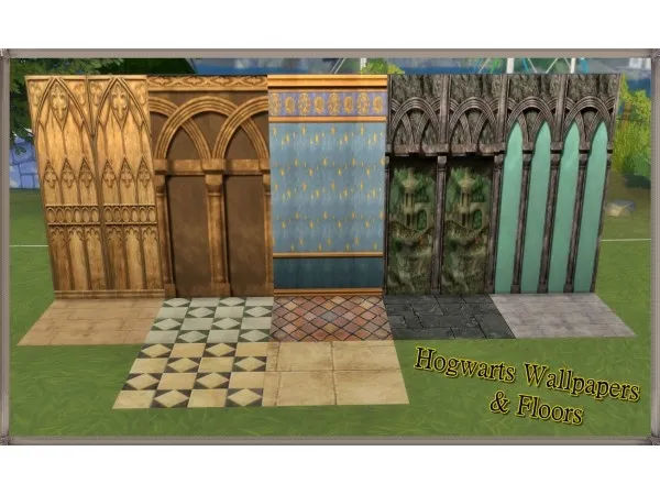 Alpha Hogwarts random wall and floor set by JH by huso1995 - The Sims 4 Custom Content