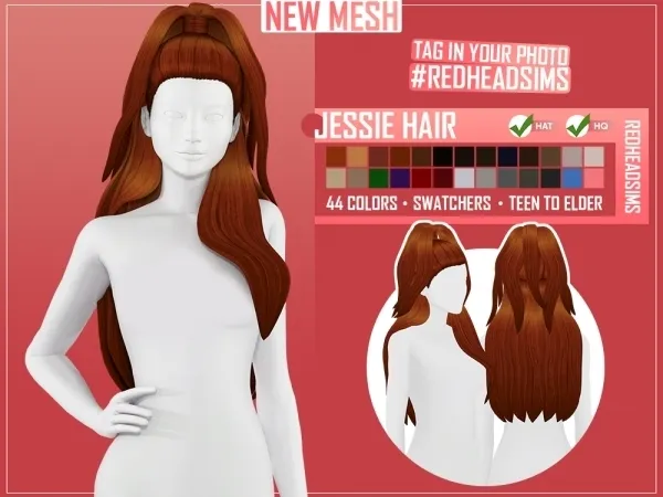 Maxis Match JESSIE HAIR - The Sims 4 Custom Content
