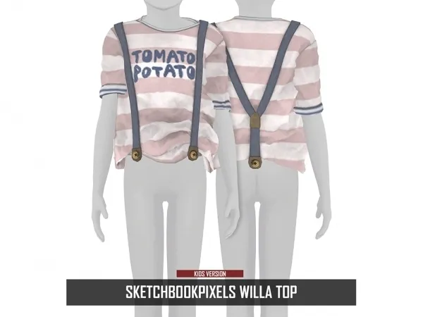 Alpha SKETCHBOOKPIXELS WILLA TOP KIDS VERSION - The Sims 4 Custom Content