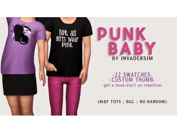 Maxis Match invadersim punk baby shirts - The Sims 4 Custom Content