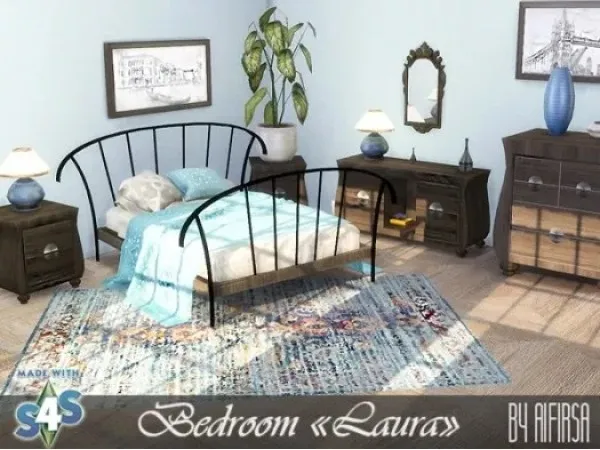 Alpha Furniture and decor for the bedroom Laura - The Sims 4 Custom Content