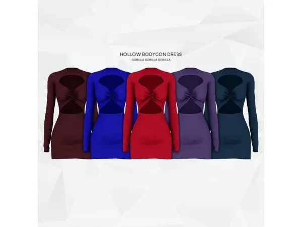 Alpha Hollow Bodycon Dress by simsfinds - The Sims 4 Custom Content