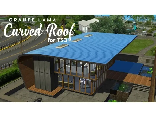 GrandeLama Curved Roof set for - The Sims 3 Custom Content