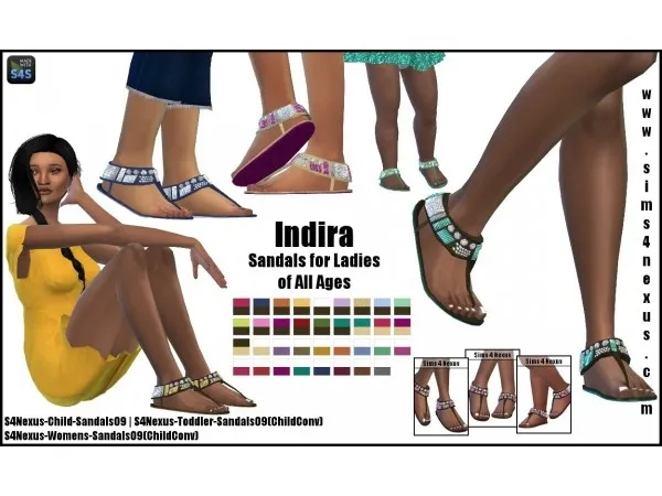 sims4nexus Indira -Sandals for Ladies of All Age