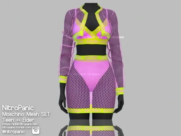 Alpha Moschino Mesh SET (Bottom) by nitropanic - The Sims 4 Custom Content