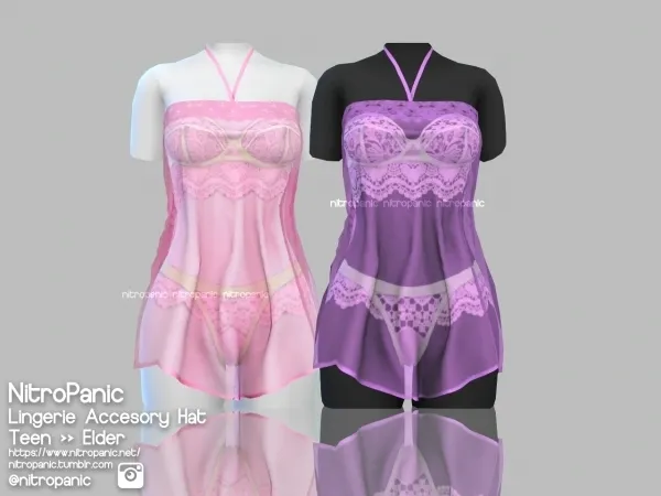 Alpha Sheer Lingerie Accessories (Hat) - The Sims 4 Custom Content