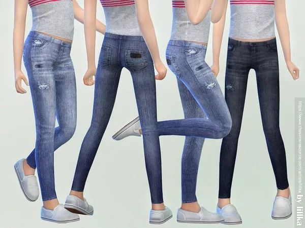 Alpha Skinny Jeans for Girls 03 - The Sims 4 Custom Content