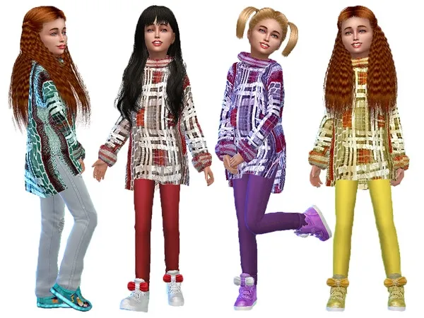 Alpha T55 Over size sweater 2 Recolor) - The Sims 4 Custom Content