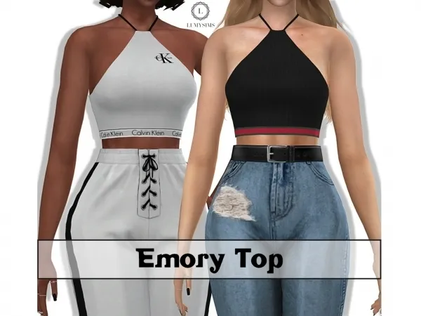 Alpha Emory Top - The Sims 4 Custom Content