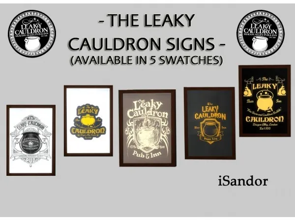 Alpha The Leaky Cauldron posterssigns by iSandor - The Sims 4 Custom Content
